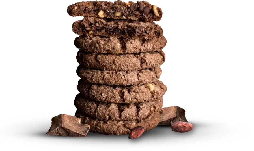 Pile de cookie au chocolat avec des grains de chocolats et des pépites de chocolat